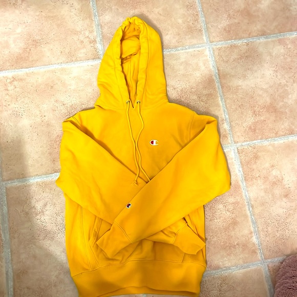 Yellow Champion hoodie. - Picture 2 of 2